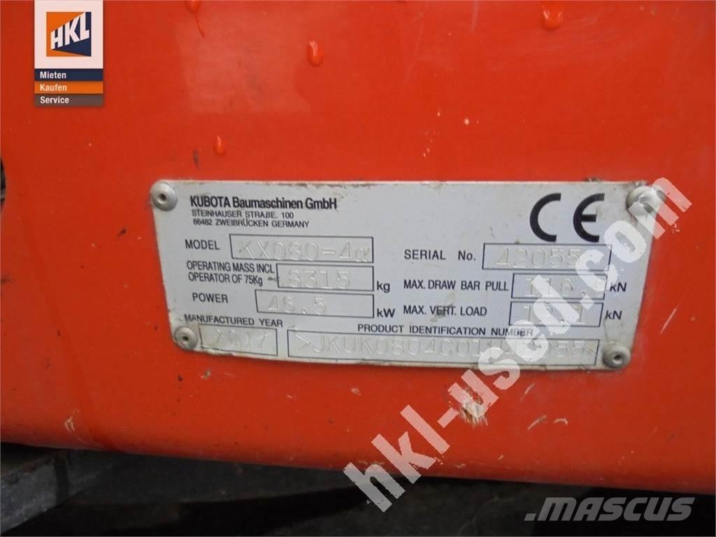 Kubota KX 080-4 Minibagger < 7t