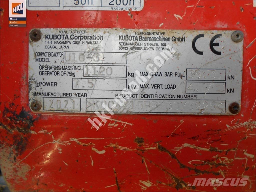 Kubota U 10-3 Minibagger < 7t