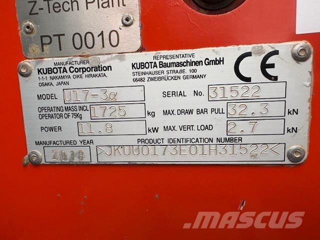 Kubota U17-3 Midibagger  7t - 12t