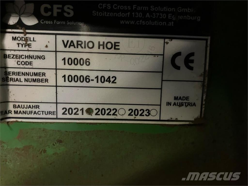  CFS VarioHoe Zubehör Sämaschinen und Pflanzmaschinen