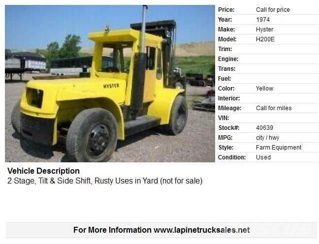 Hyster H200E Heftrucks overige