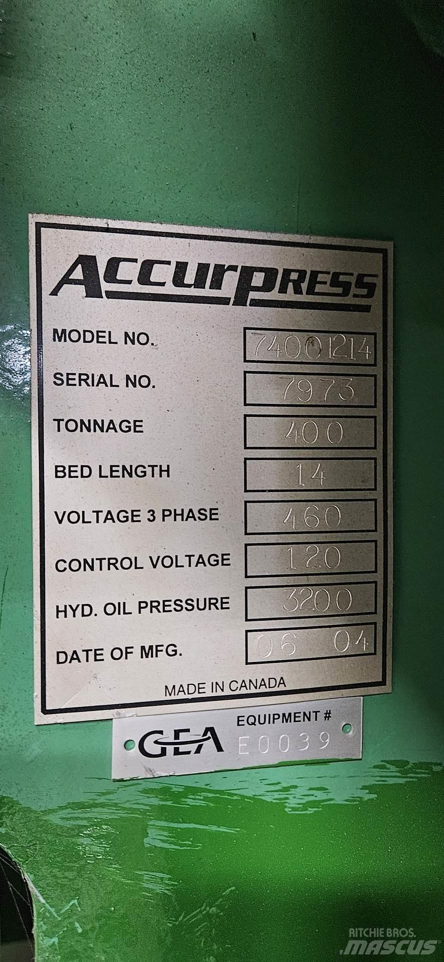  ACCURPRESS 74001214 Sonstige Baumaschinen