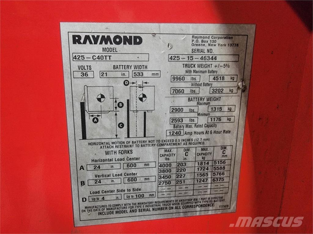 Raymond 425-C40TT Sonstige Baumaschinen