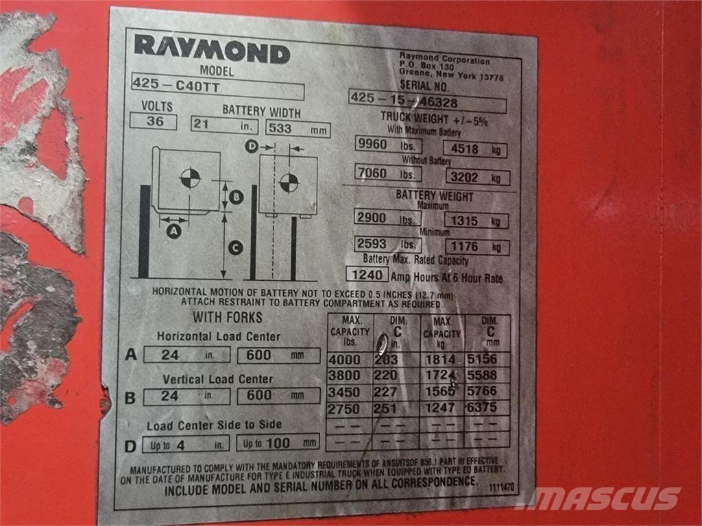 Raymond 425-C40TT Sonstige Baumaschinen