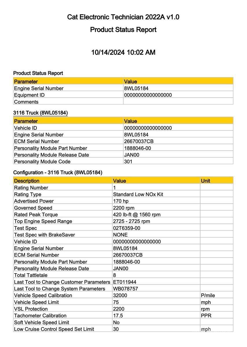 CAT 3116 Elektronik