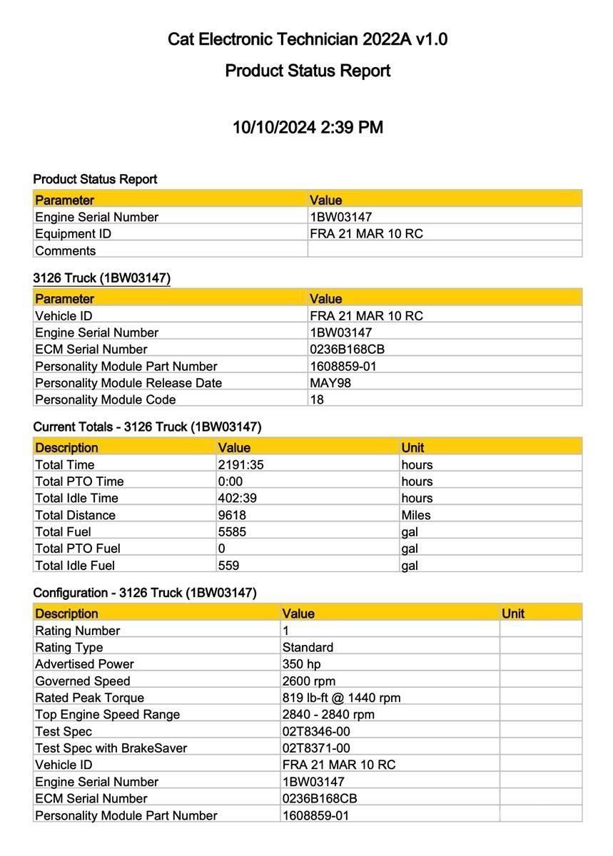 CAT 3126 Elektronik