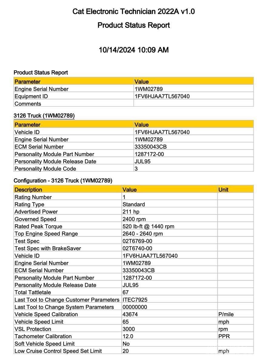 CAT 3126 Elektronik