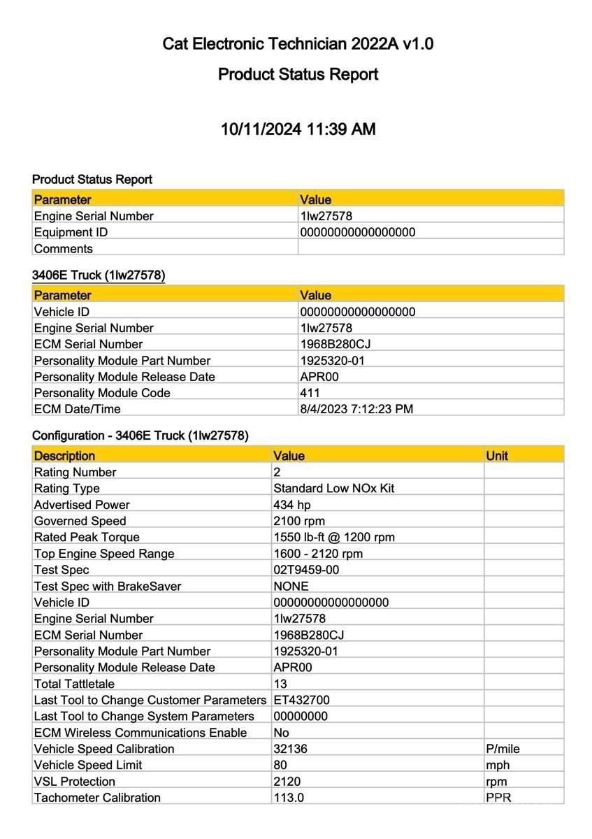 CAT 3406E Elektronik
