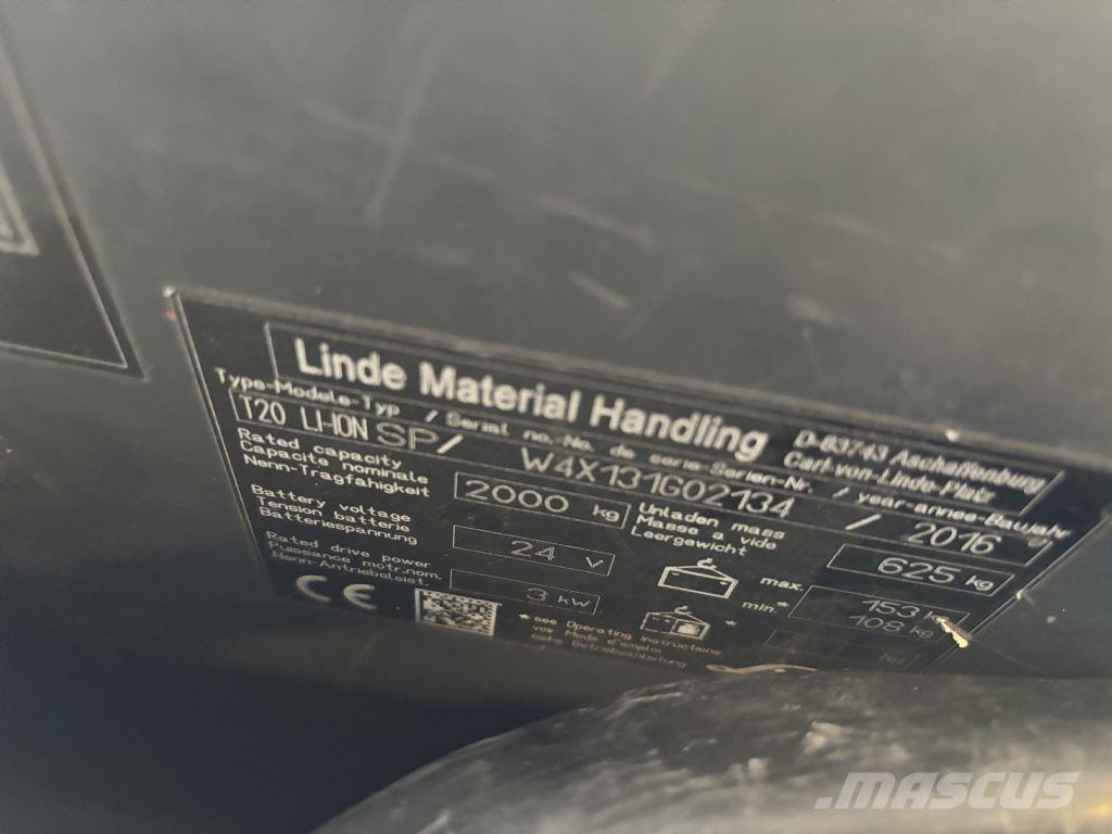 Linde T20 LI-ION SP Zelfrijdende stapelaars
