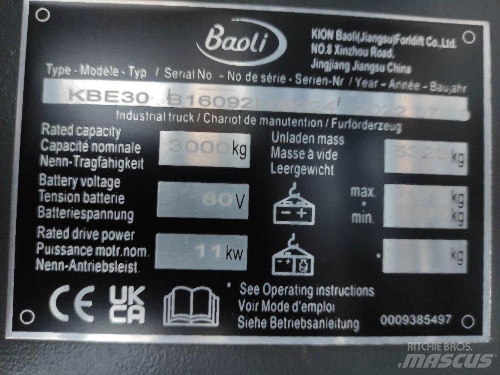 Baoli KBE30 Elektrische heftrucks