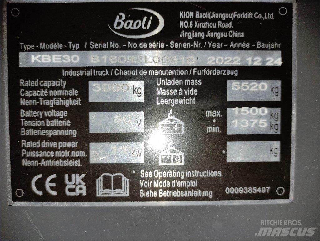 Baoli KBE30 Elektrische heftrucks