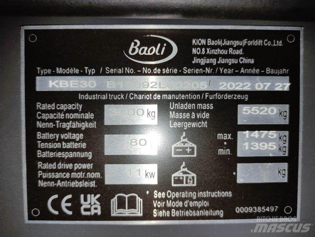 Baoli KBE30 Elektrische heftrucks