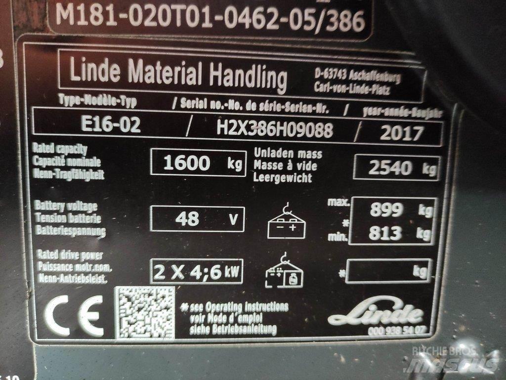 Linde E16-02-386 Elektrische heftrucks