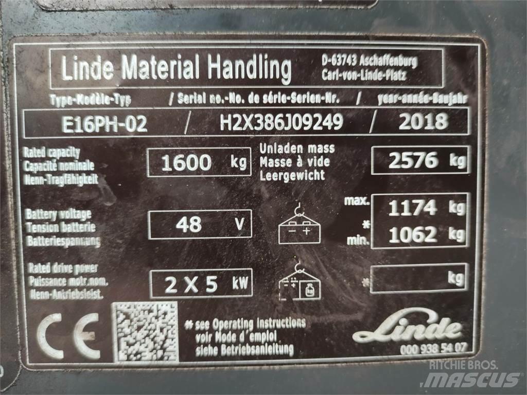 Linde E16PH-02-386-EVO Elektrische heftrucks