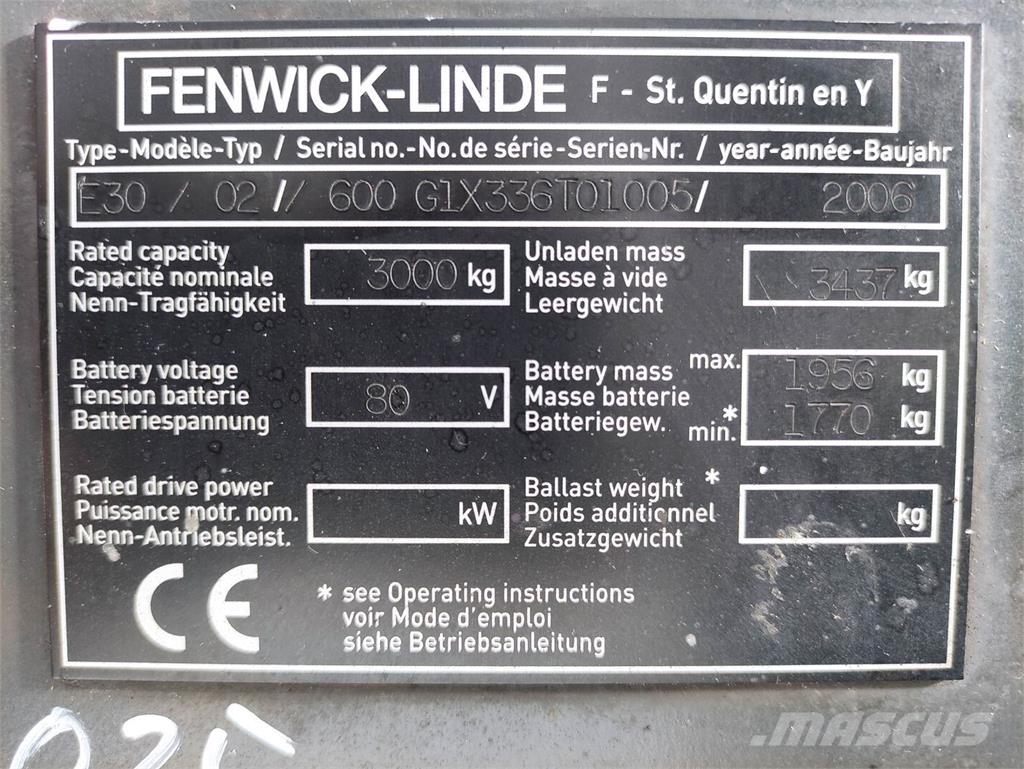 Linde E30/02/600-336 Elektrische heftrucks