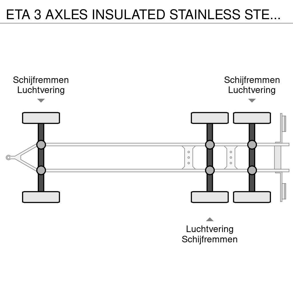 ETA 3 AXLES INSULATED STAINLESS STEEL TANK 16500 L Tankanhänger