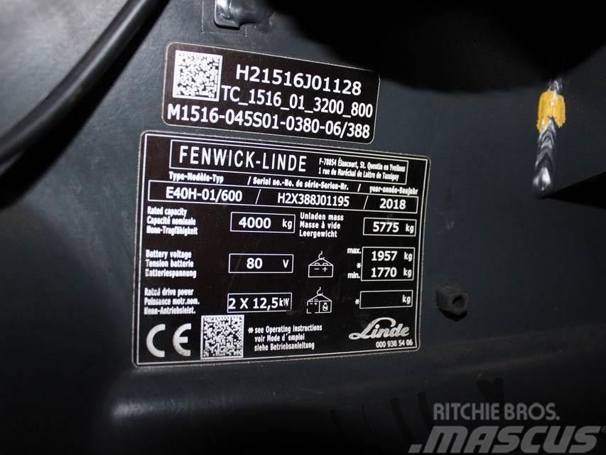 Linde E 40 H-01/600 388 Elektrische heftrucks