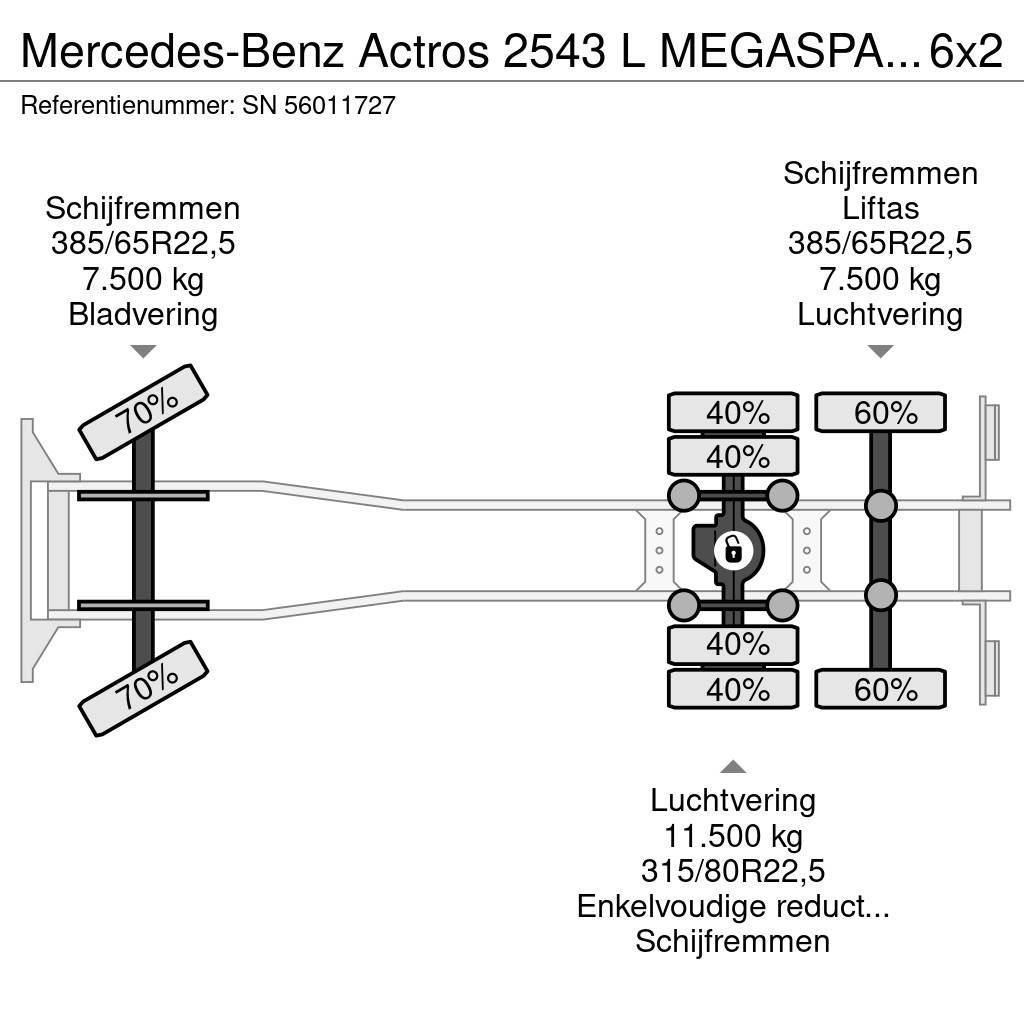 Mercedes-Benz Actros 2543 L MEGASPACE 6x2 MEILLER HOOK-ARM SYSTE Abrollkipper