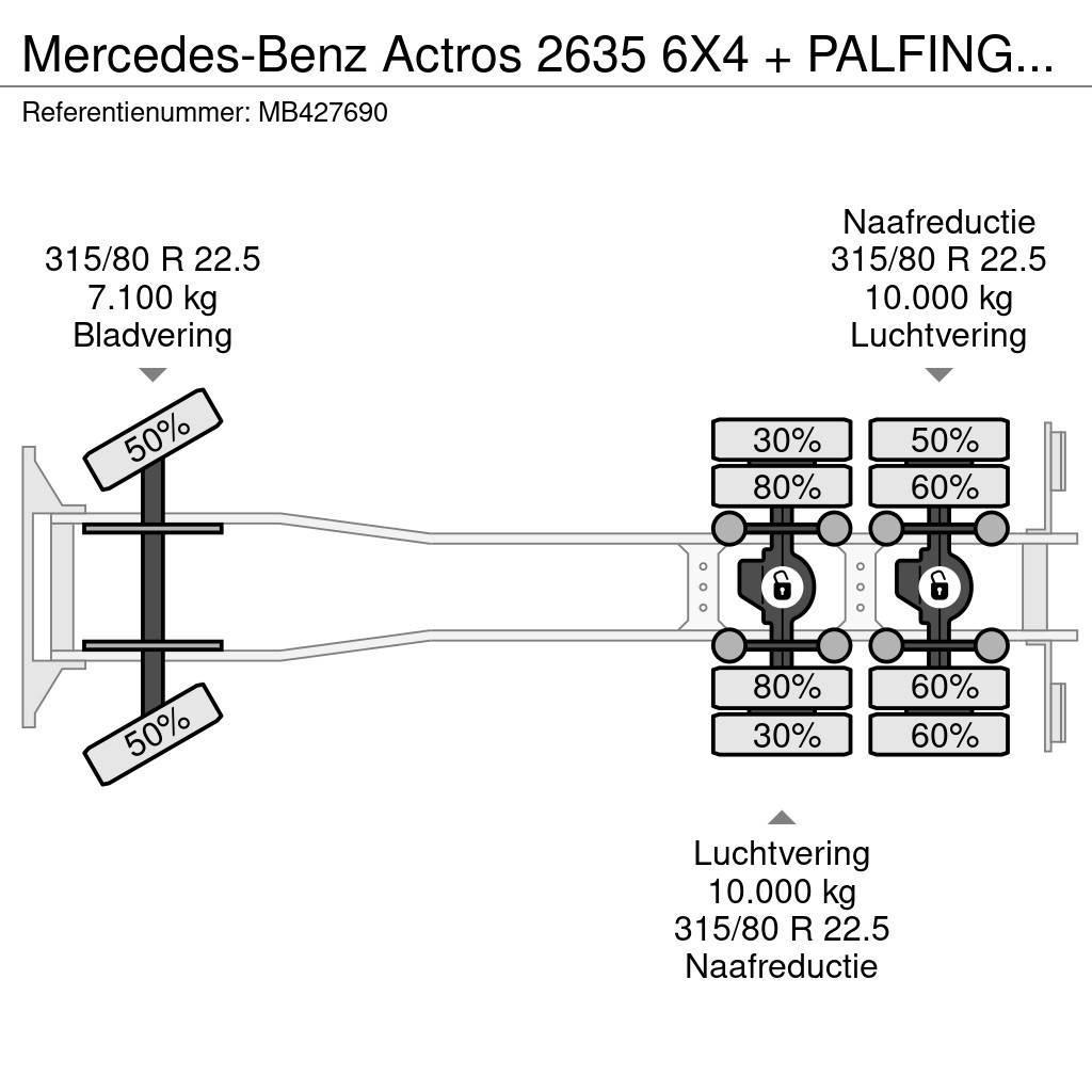Mercedes-Benz Actros 2635 6X4 + PALFINGER PK21000 + JIB + REMOTE Kranen voor alle terreinen