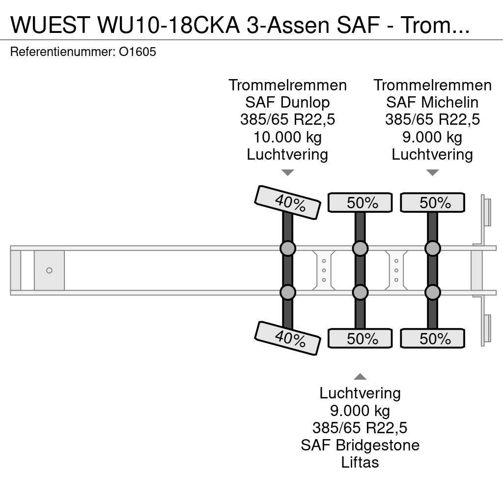  WUEST WU10-18CKA 3-Assen SAF - Trommelremmen - Sch Containerauflieger
