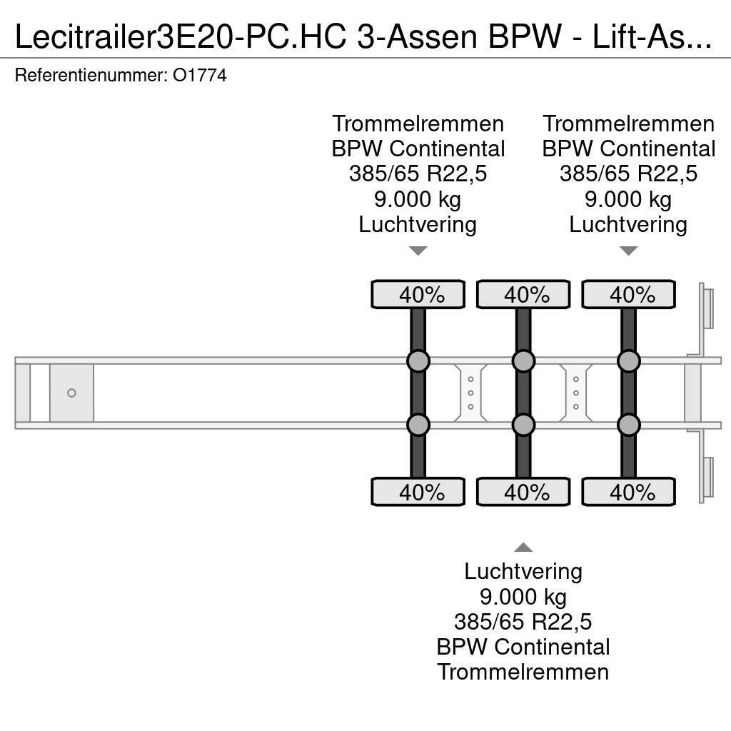 Lecitrailer 3E20-PC.HC 3-Assen BPW - Lift-As - 4800kg - 1x 20F Containerauflieger