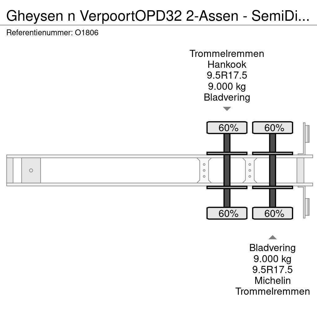  Gheysen n Verpoort OPD32 2-Assen - SemiDieplader - Tieflader-Auflieger