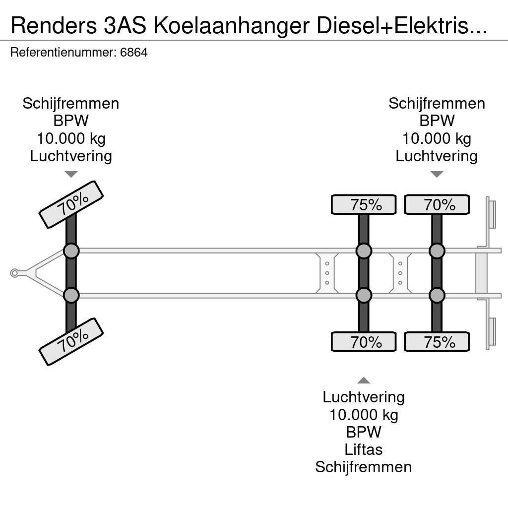 Renders 3AS Koelaanhanger Diesel+Elektrisch 10T assen Kühlanhänger