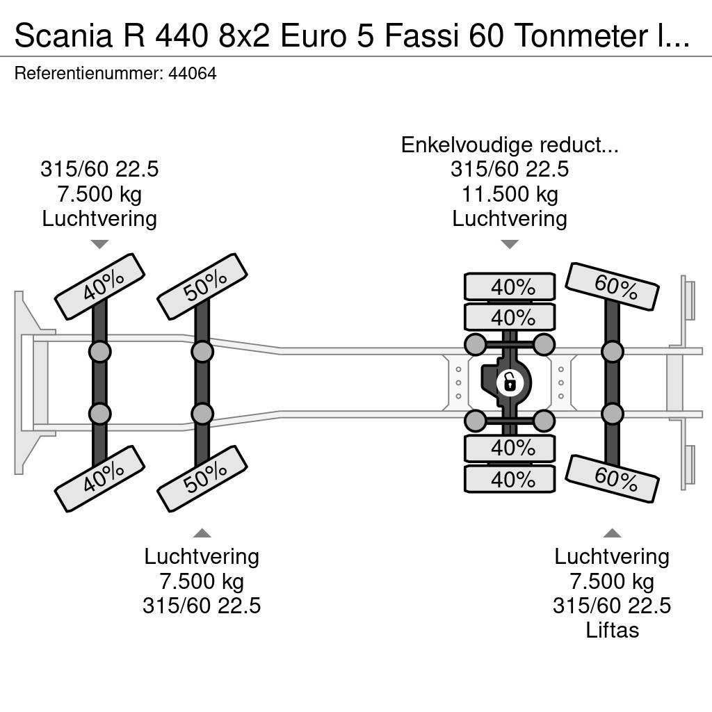 Scania R 440 8x2 Euro 5 Fassi 60 Tonmeter laadkraan Kranen voor alle terreinen