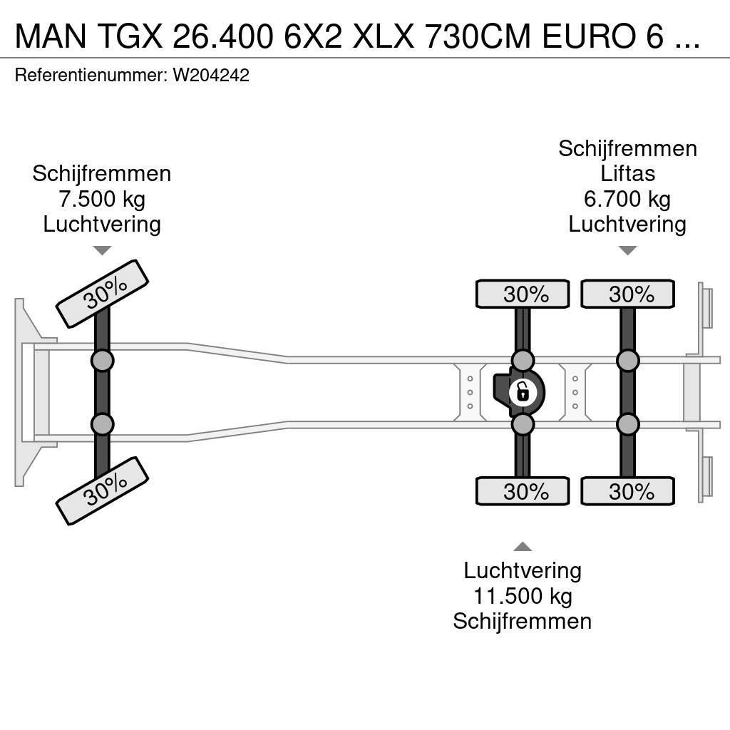MAN TGX 26.400 6X2 XLX 730CM EURO 6 AHK NL Truck Wechselfahrgestell
