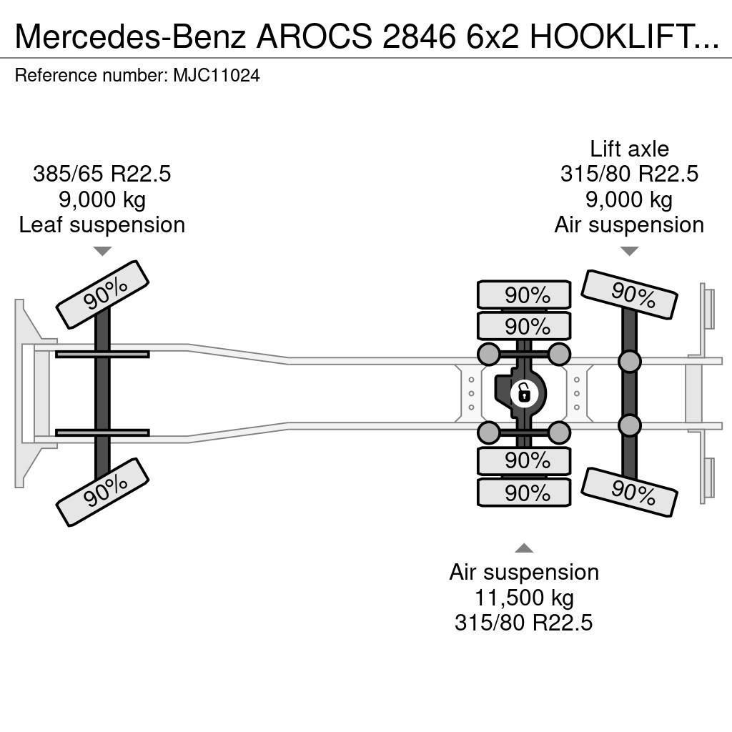 Mercedes-Benz AROCS 2846 6x2 HOOKLIFT + CRANE FASSI F255A (4x) - Containerwagen