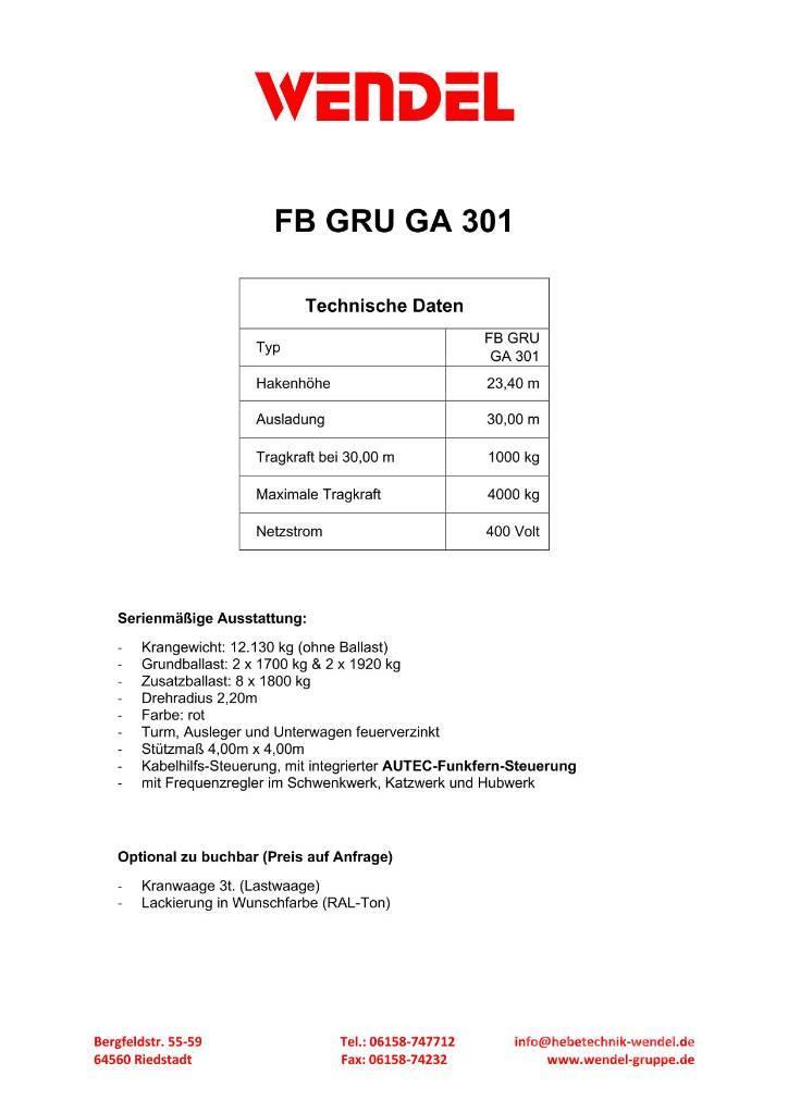 FB GRU GA 301 - Turmdrehkran - Baukran - Kran Turmdrehkrane