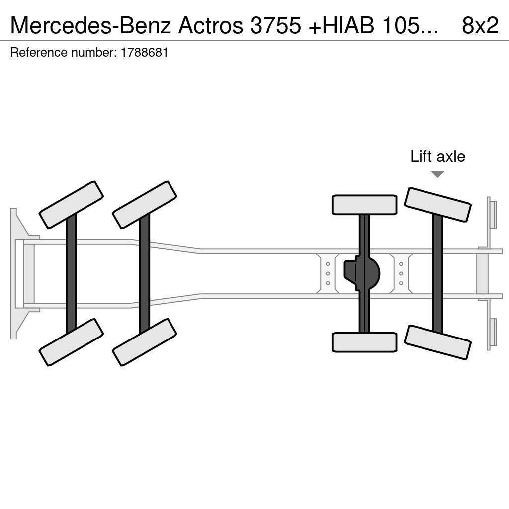 Mercedes-Benz Actros 3755 +HIAB 1055 EP-6 HIPRO KRAAN/KRAN/CRANE Kranwagen
