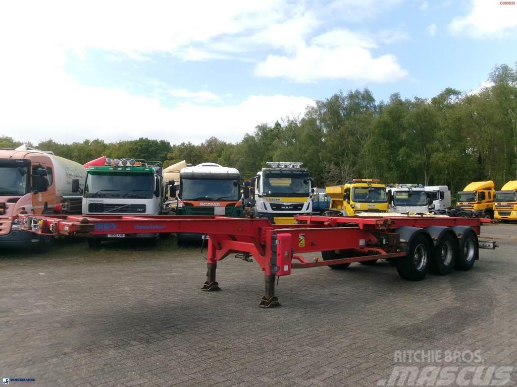 Asca 3-axle container trailer 20-40-45 ft + hydraulics Containerauflieger