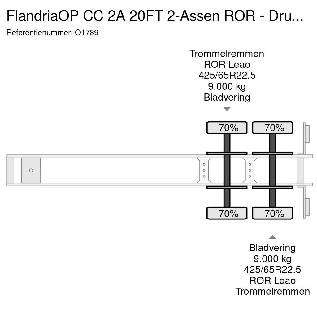  Flandria OP CC 2A 20FT 2-Assen ROR - DrumBrakes - Containerauflieger