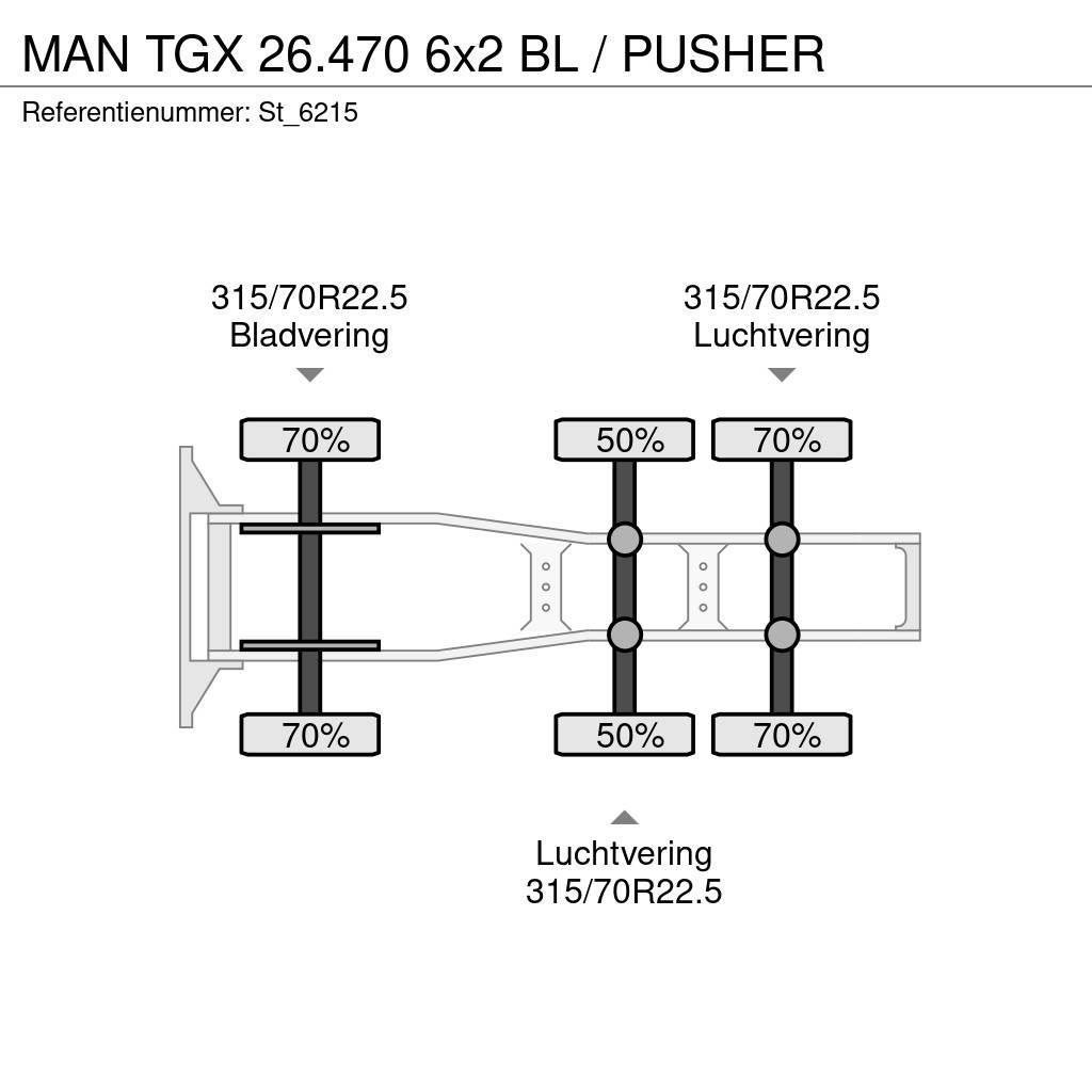 MAN TGX 26.470 6x2 BL / PUSHER Sattelzugmaschinen