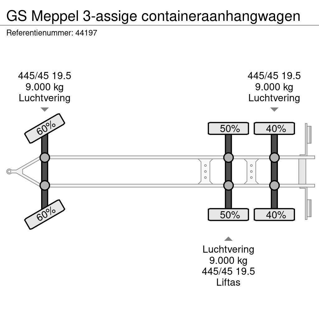 GS Meppel 3-assige containeraanhangwagen Containeranhänger