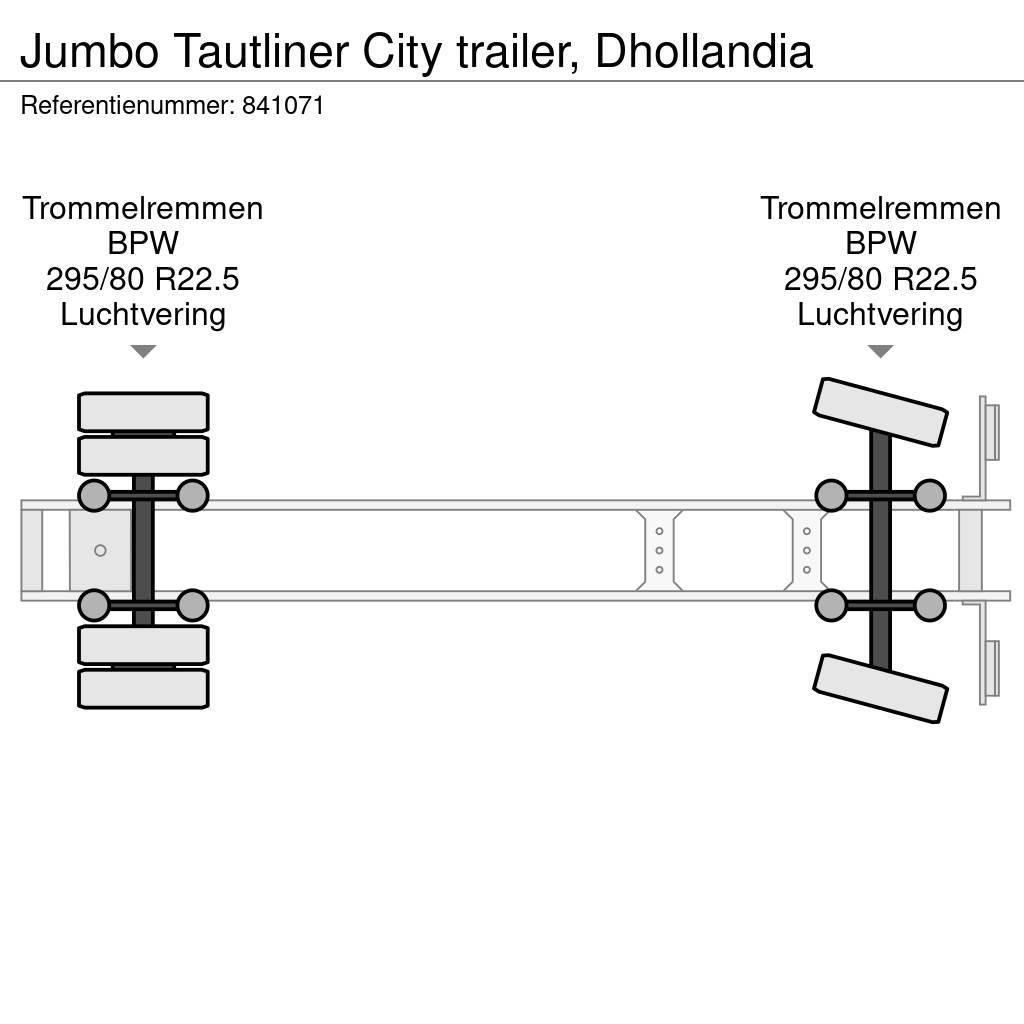 Jumbo Tautliner City trailer, Dhollandia Curtainsiderauflieger
