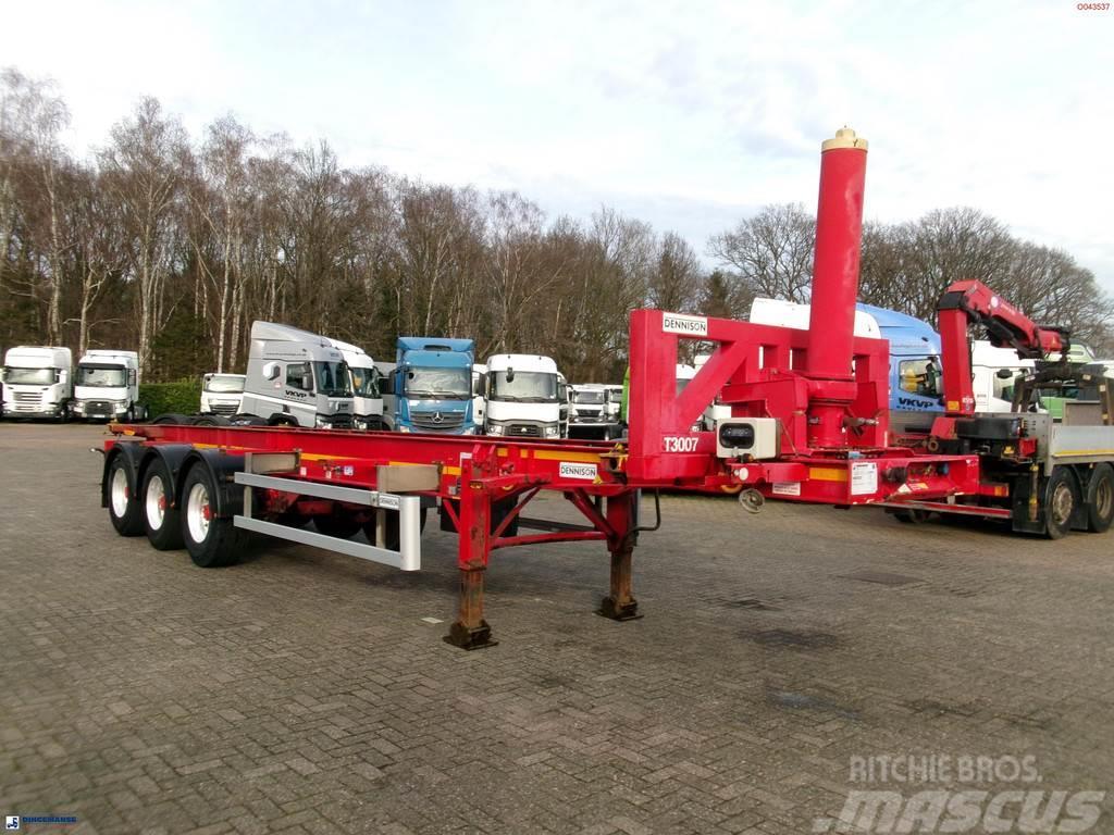 Dennison 3-axle tipping container trailer 30 ft. Kippladerauflieger