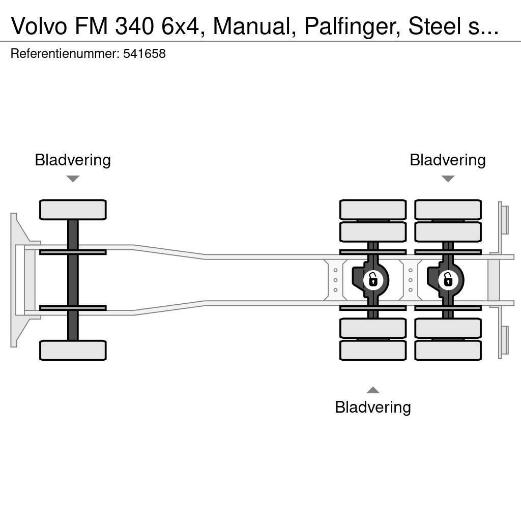 Volvo FM 340 6x4, Manual, Palfinger, Steel suspension Pritschenwagen/Pritschenwagen mit Seitenklappe