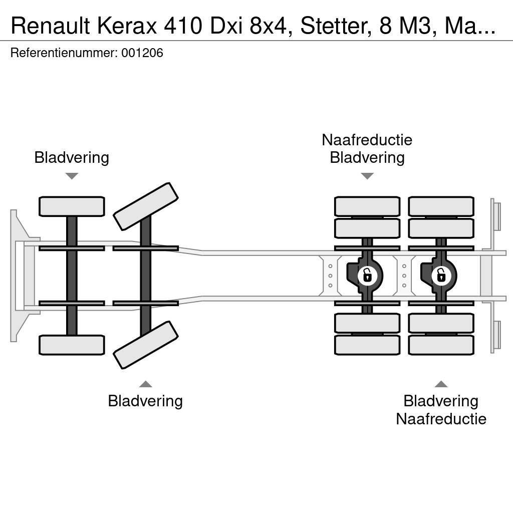 Renault Kerax 410 Dxi 8x4, Stetter, 8 M3, Manual, Steel Su Betonmischer