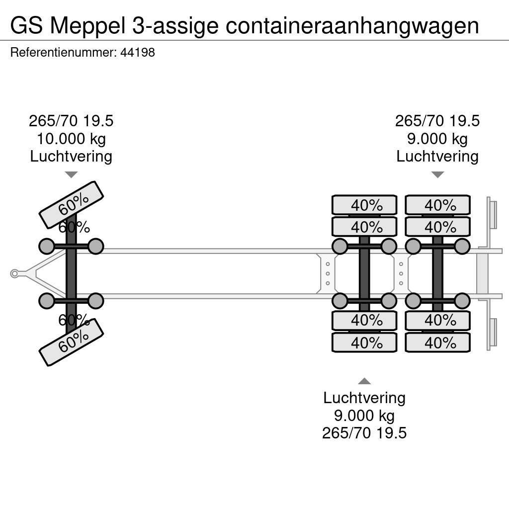 GS Meppel 3-assige containeraanhangwagen Containeranhänger