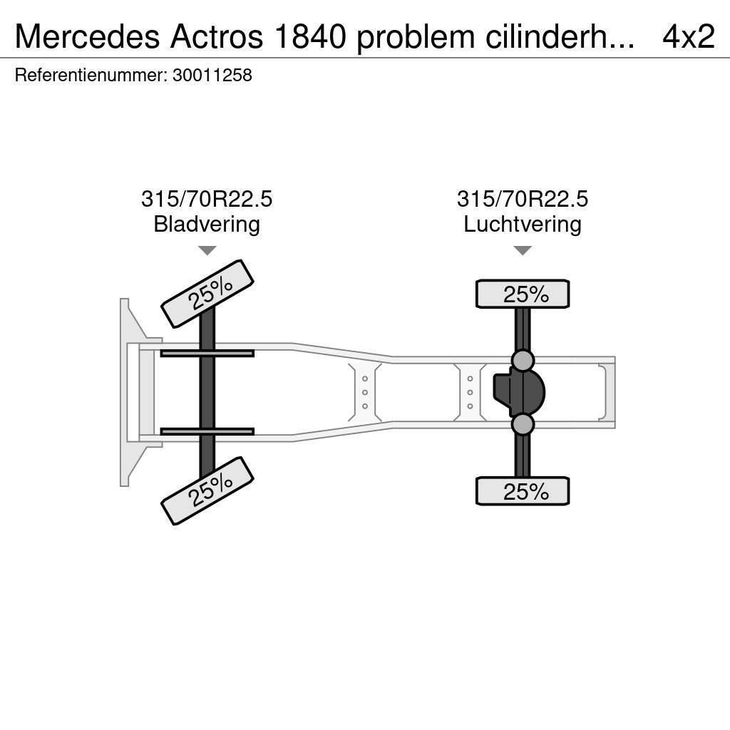 Mercedes-Benz Actros 1840 problem cilinderhead Sattelzugmaschinen