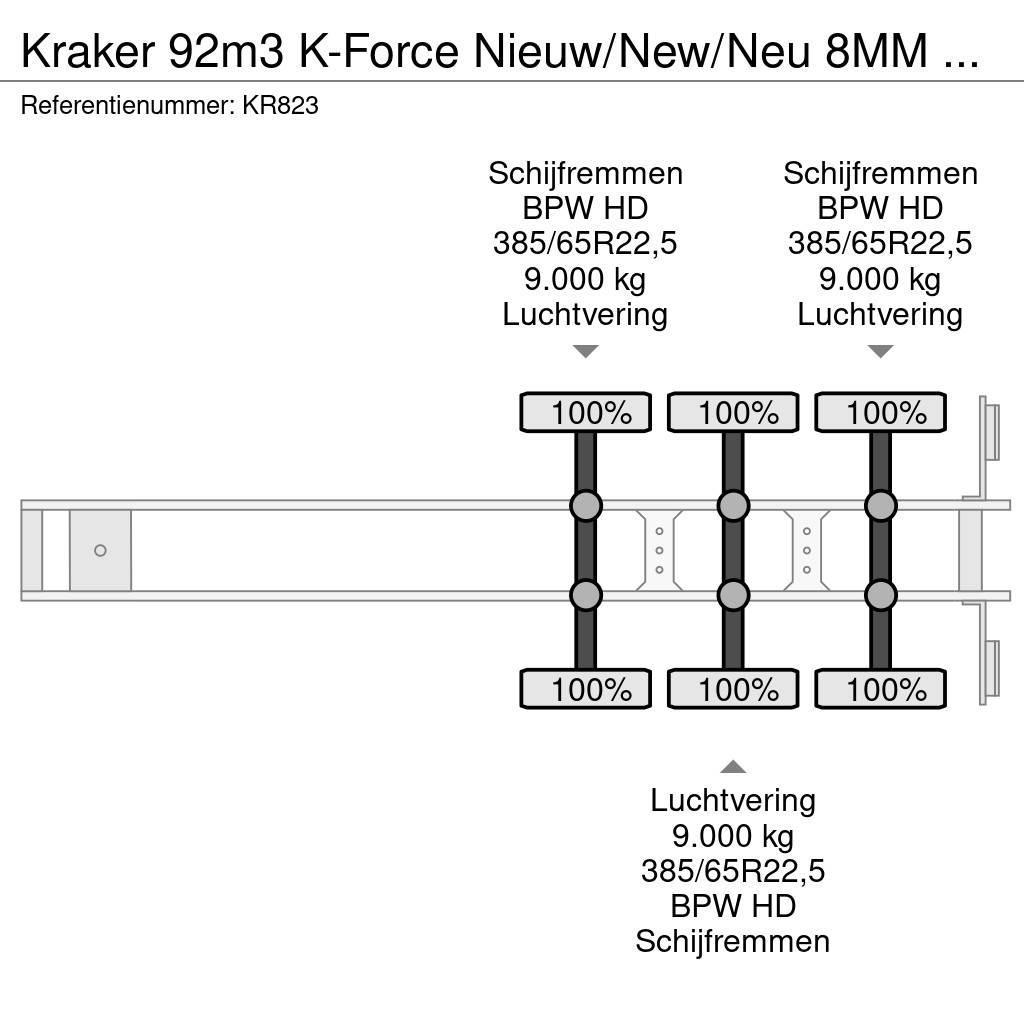 Kraker 92m3 K-Force Nieuw/New/Neu 8MM Cargo floor Schubbodenauflieger
