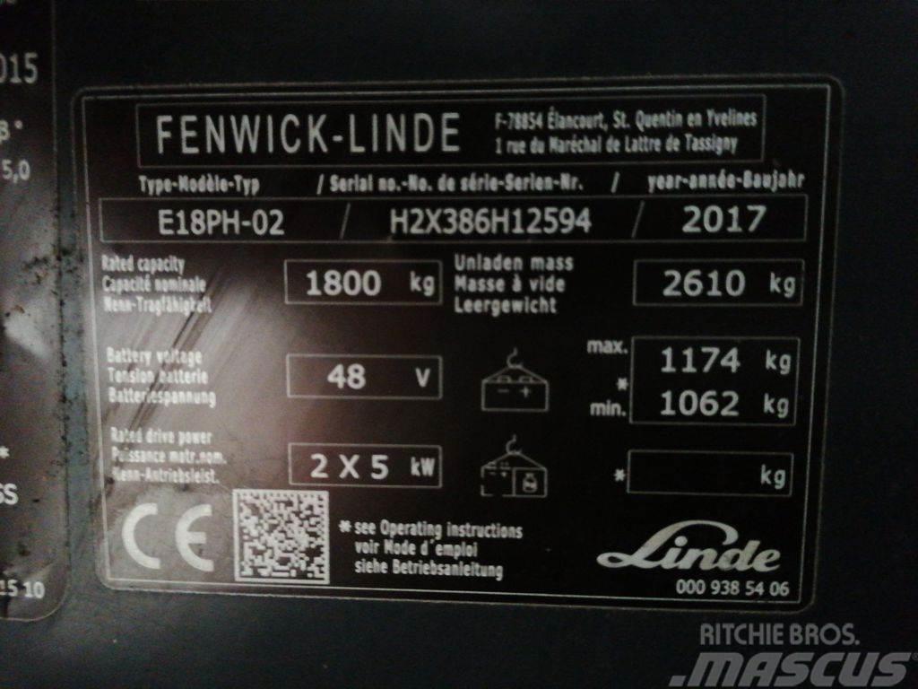 Linde E18PH Elektrische heftrucks