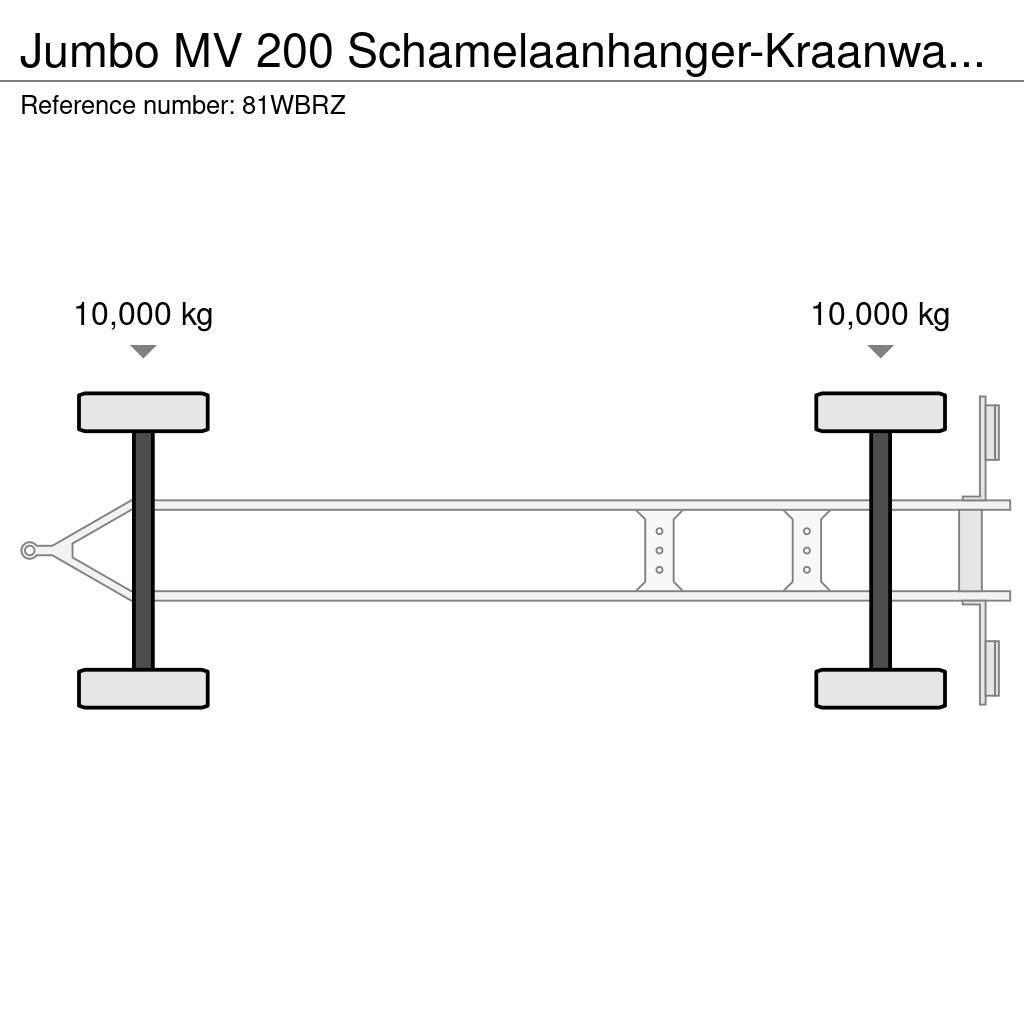 Jumbo MV 200 Schamelaanhanger-Kraanwagen! Pritschenanhänger