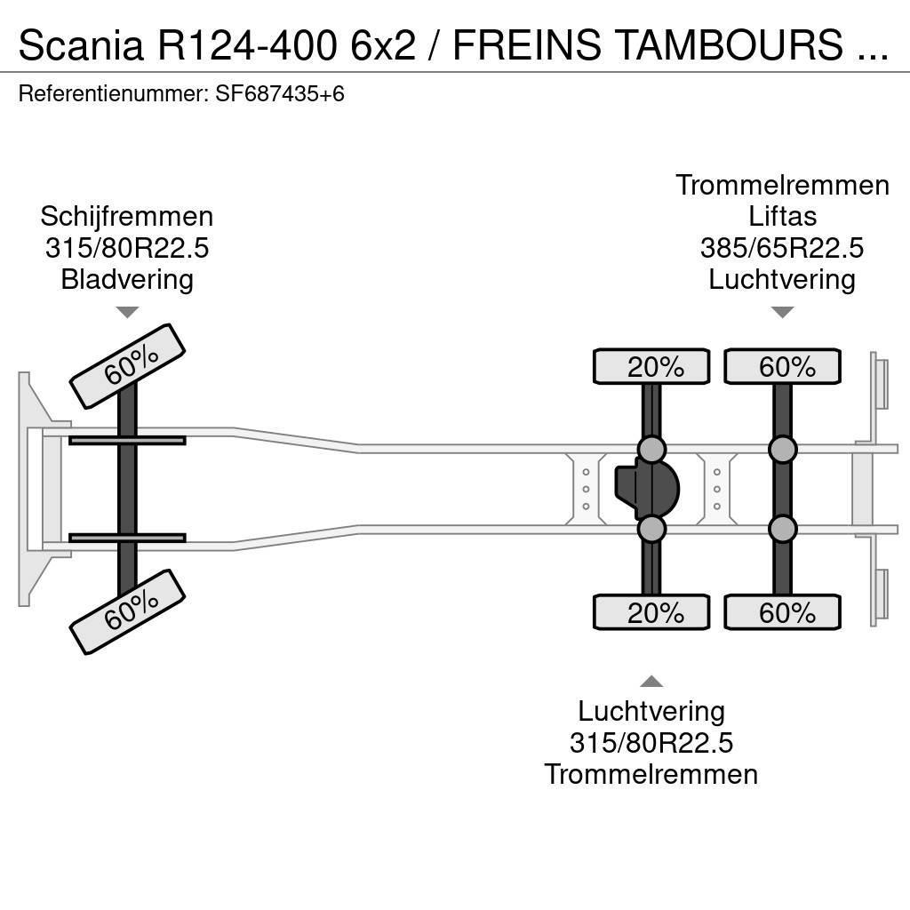 Scania R124-400 6x2 / FREINS TAMBOURS / DRUM BRAKES Abrollkipper