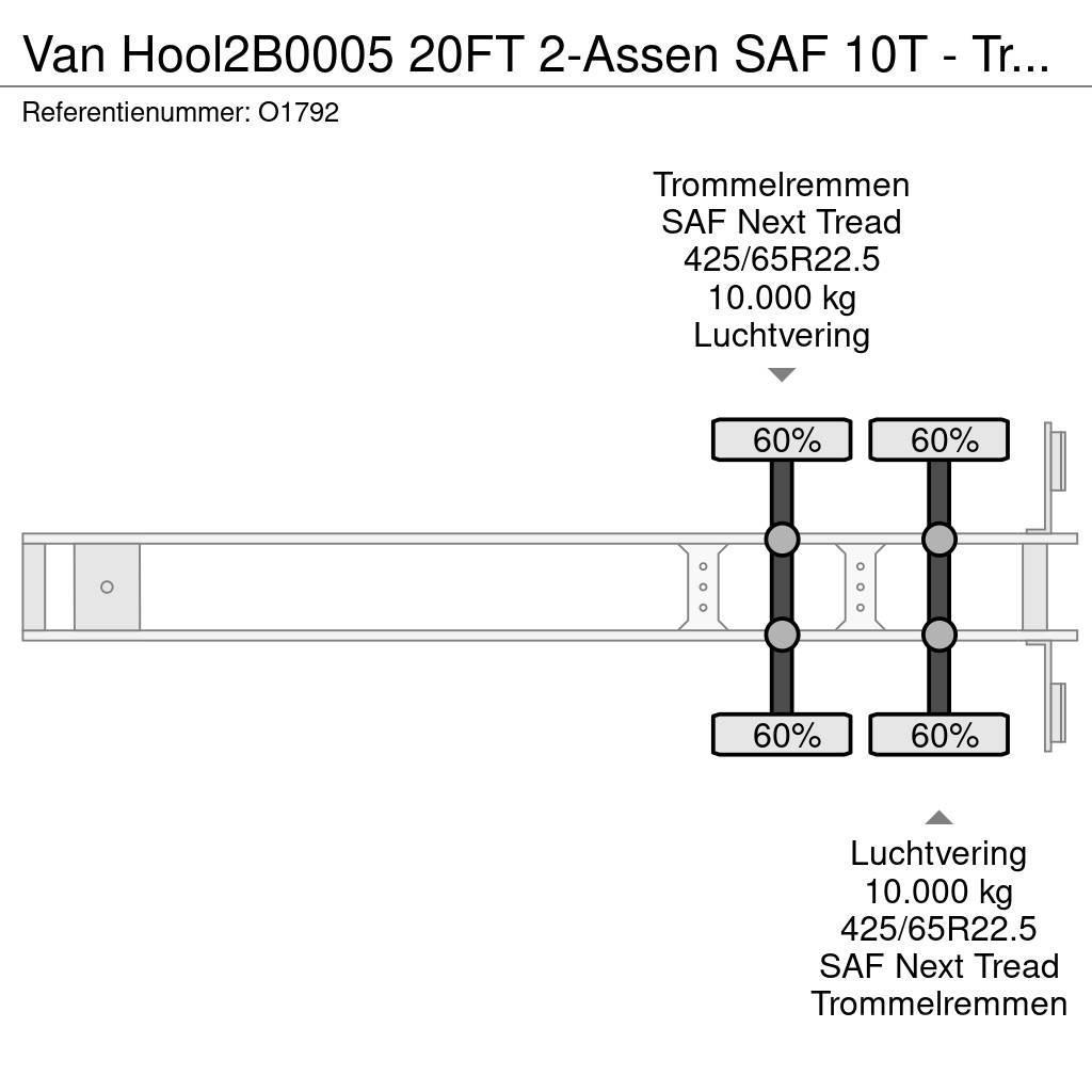 Van Hool 2B0005 20FT 2-Assen SAF 10T - Trommelremmen - Ferr Containerauflieger