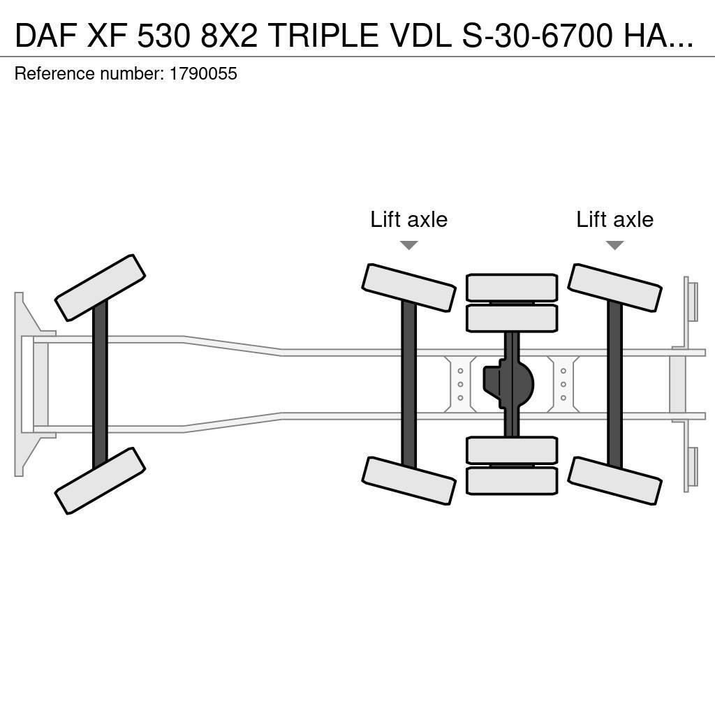 DAF XF 530 8X2 TRIPLE VDL S-30-6700 HAAKARMSYSTEEM/ABR Abrollkipper