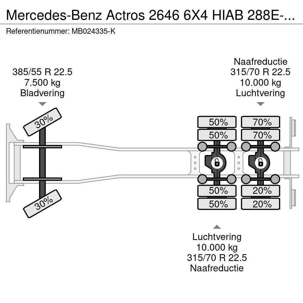 Mercedes-Benz Actros 2646 6X4 HIAB 288E-6 HiPro + FLYJIB 70X + R Kranen voor alle terreinen