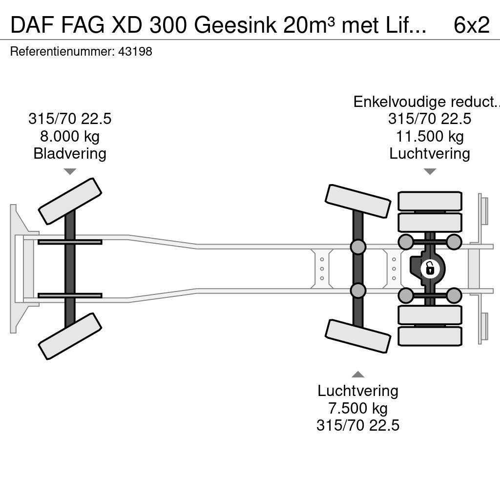 DAF FAG XD 300 Geesink 20m³ met Liftmate Instaplift Müllwagen